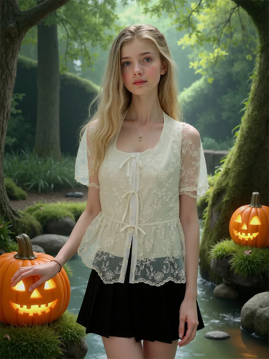 قمصان نسائية بأكمام منتفخة ورقبة دائرية بلوزات جمالية للسيدات للخريف من التل اللامع وسيم الترتان بساطتها Bf تلميذة عتيمة