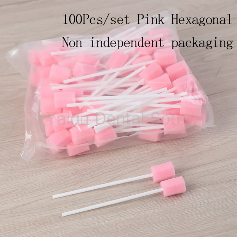 300Pcs Disposable Oral Sponge Swabs Dental Cleaning Sponge Sticks Mouth Care Sponge Brushes for Daily Oral Hygiene