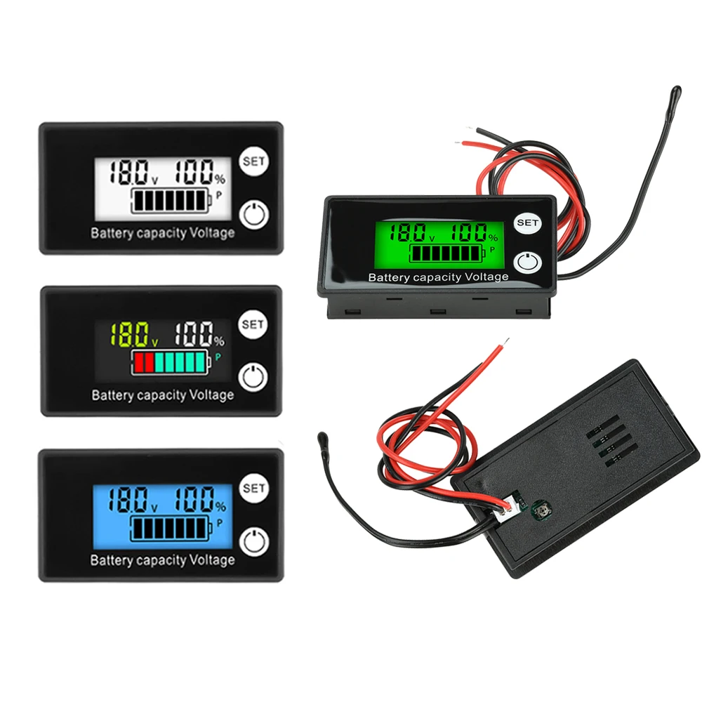 6133A تيار مستمر 8-100 فولت شاشة الكريستال السائل دون/مع إنذار درجة الحرارة لبطارية ليثيوم أيون الرصاص الحمضية قدرة الجهد رصد #1