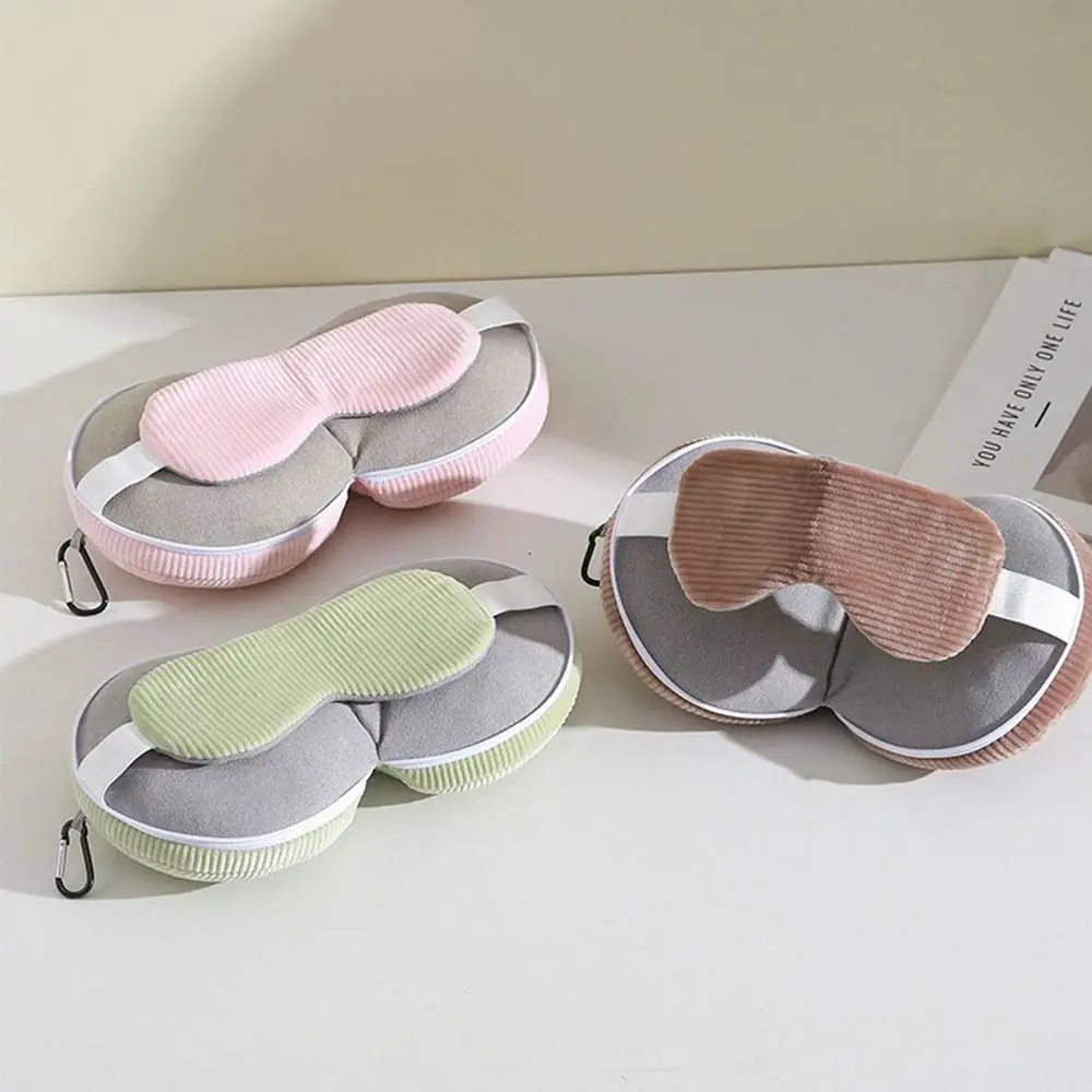 

Simple Foldable 2 in 1 Eye Mask Pillow Soft Elastic Band Neck Headrest with Storage Hook Neck Support U-shaped Pillow Airplane