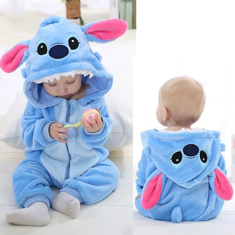 

Unisex Baby Flannel Stitch Cosplay Romper Animal Onesie Costume Hooded Cartoon Outfit Suit