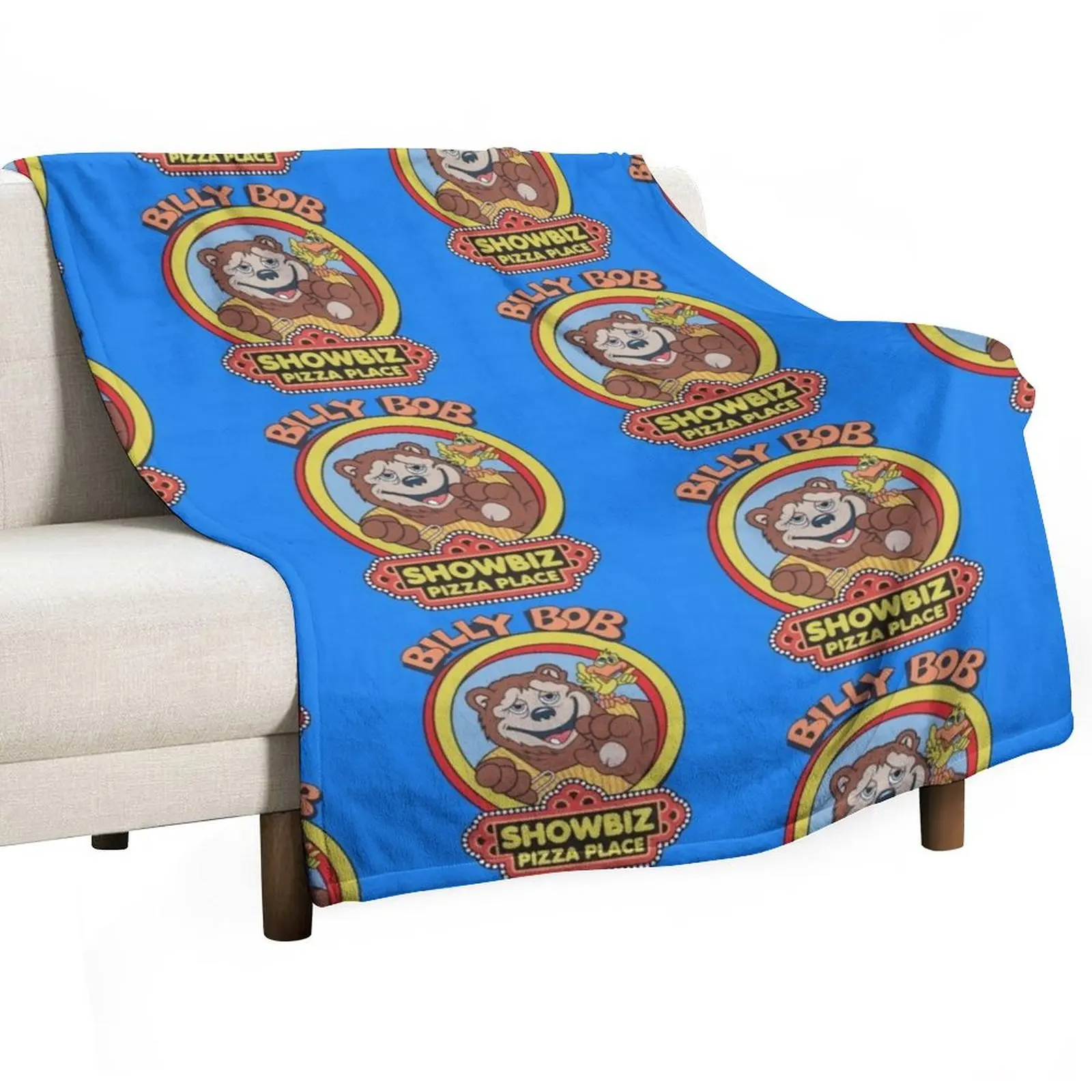 

Showbiz Pizza Billy Bob Throw Blanket Plaid Sofa Throw Luxury Brand Flannel Fabric Blankets