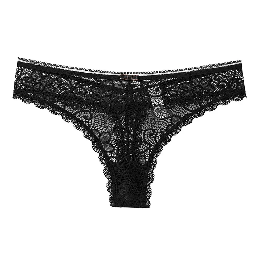 

Seamless Underwear T-Back Low-waist Underpants Cotton Crotch Flower Lace Panties Sexy Briefs Women Thong