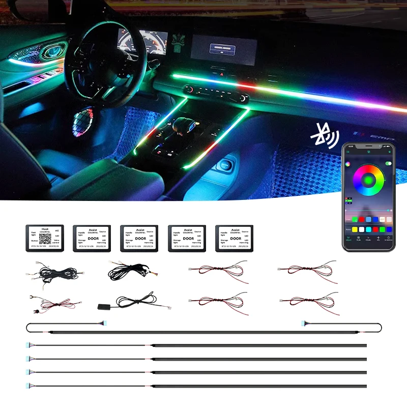 

Новый стиль автомобильного окружающего освещения 18 в 1, акриловый RGB окружающий свет, автомобильная симфония, окружающий светодиодный светильник