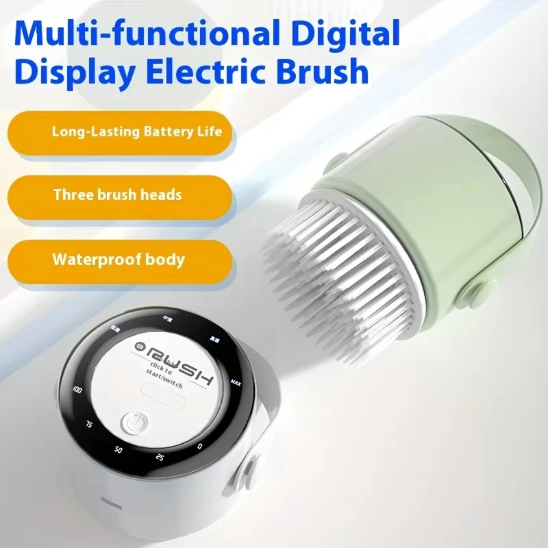 

Wireless Rechargeable Electric Cleaning Brush Multifunctional Waterproof Touch Switch Brush Kitchen Bathroom Pot Dish Cleaning