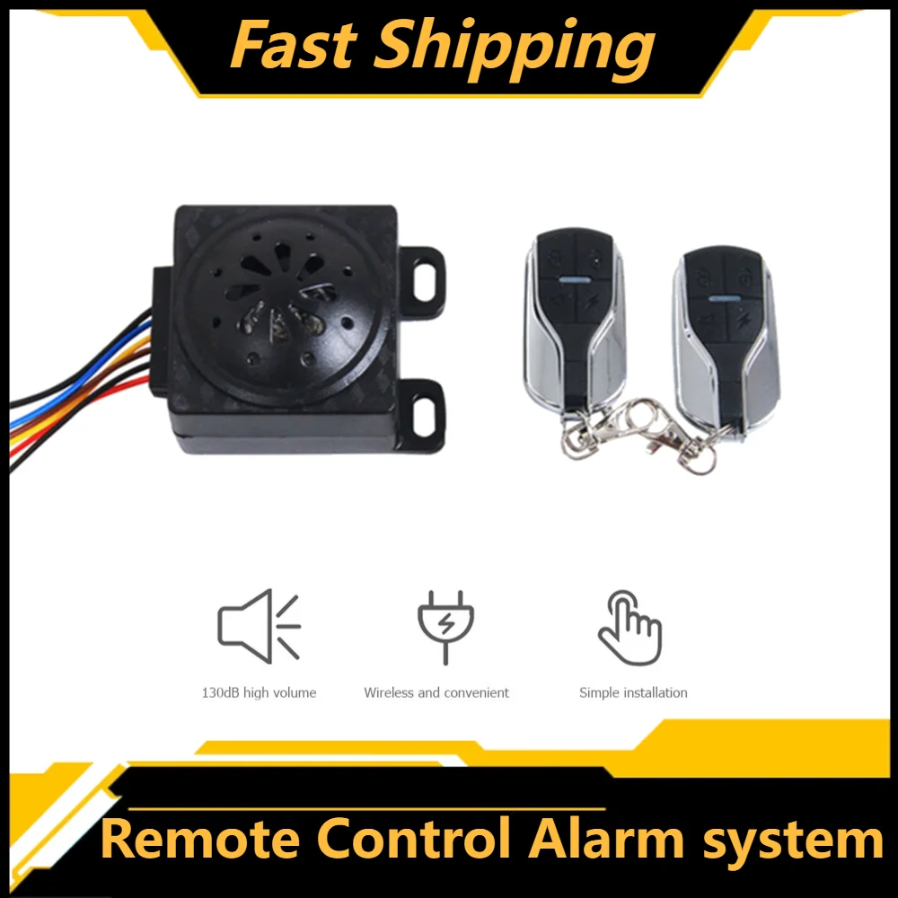 Electric Scooter Alarm System Dual Remote Control Security Moped Alarm 110dB Anti-theft Waterproof Bike Safe Alarm Accessories