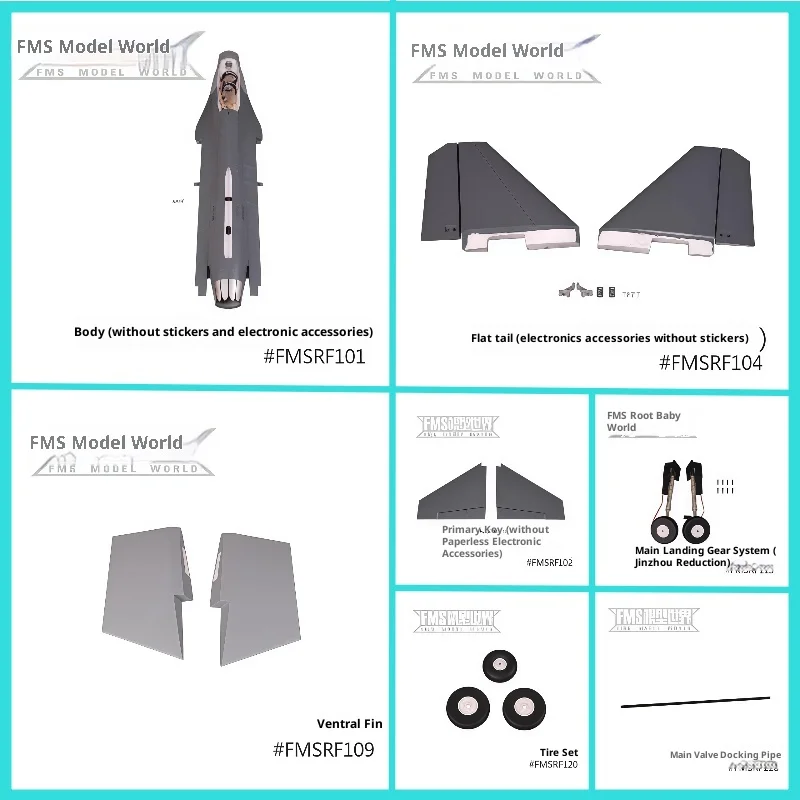 Fms 70mm F-16c Warhawk Complete Set Of Accessories Landing Gear  Electronic Retractable Wings Flat Tail Vertical Tail Tires