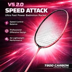 ALP V5 2.0 Ultralight 4U Offensive Badminton racket Original Carbon fiber ALPSPORT Rekets