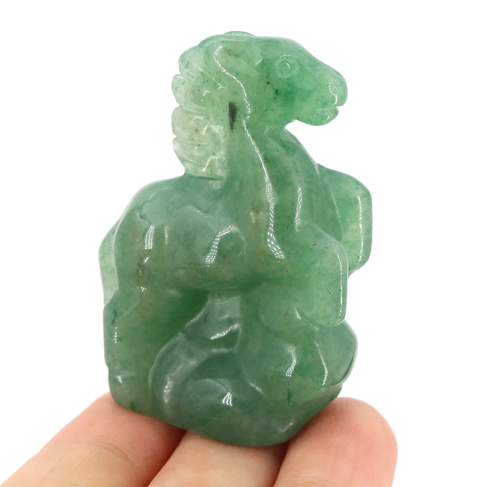Natural Stone Horse Statue Crafts Home Room Decoration Healing Crystal Gemstone Hand Carved Animal Figure Ornaments Holiday Gift