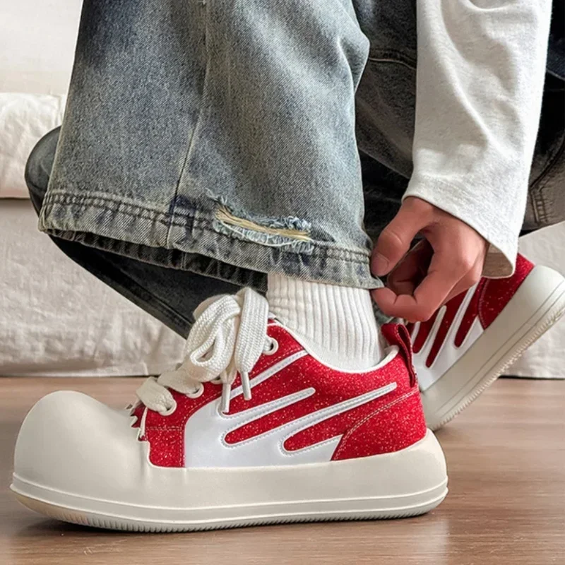 

Designer Big Head Mixed Color Men Sneakers Fashion All Match Chunky Heel Casual Trainers Runway Sport Unisex Shoes Lady Sneakers