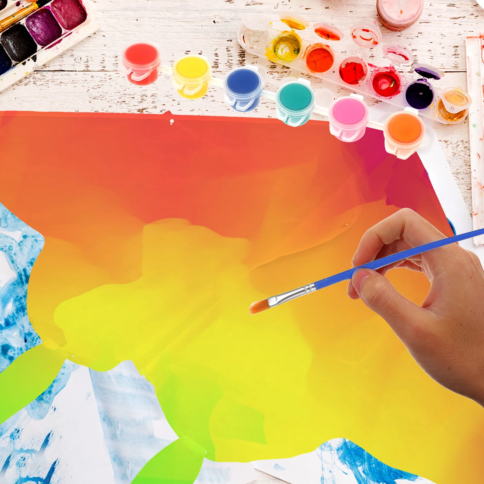 4 conjuntos diy kite arte pintura pipas branco voando brinquedo suprimentos para crianças decoração colorir desenho graffiti