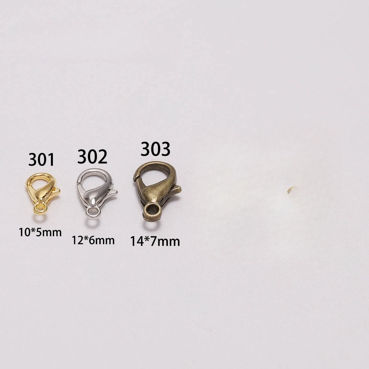 100pcs 9 12 14mm Zinc Alloy Lobster Clasps Multi Sizes for DIY Handmade Jewelry Necklace Bracelet Making Accessories - view 3