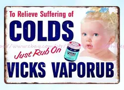 Vick's Vaporub metal tin sign dorm room wall hanging decor