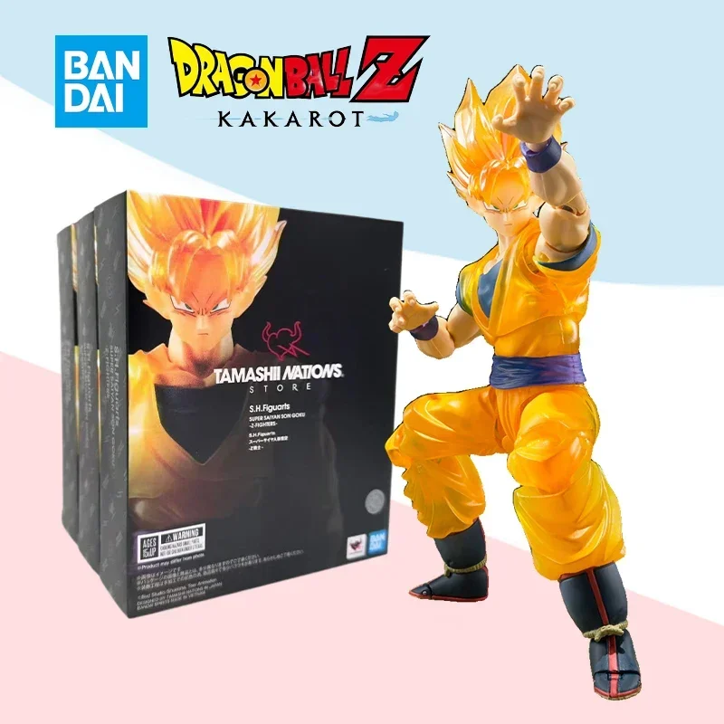 Bandai S.H.Figuarts SHF Dragon ball SUOER SAIYAN SON GOKU Z FIGHERS Full Action anime pvc model kit finished toy gift for kids