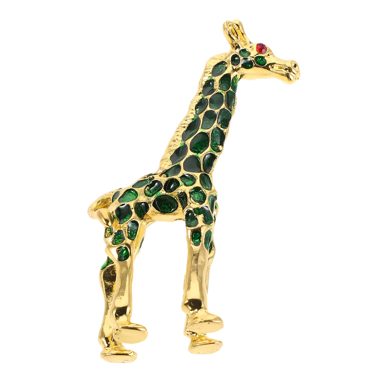 Miniature Metal Giraffe Rhinestone Inlay Desktop Ornament for Living Room Office Shelf Animal Home Decor