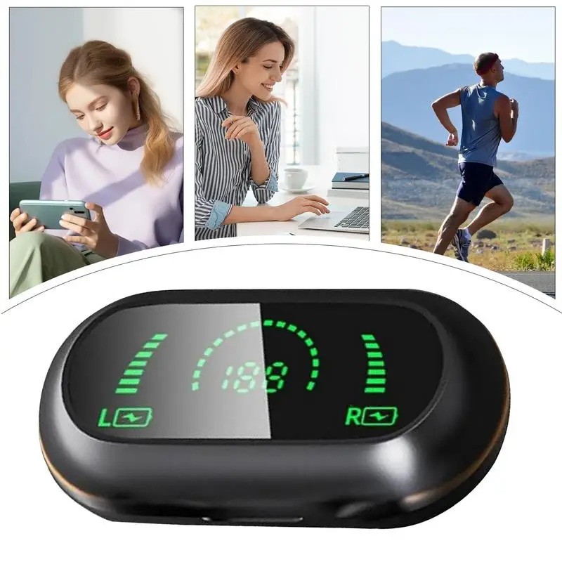 سماعات أذن مفتوحة لصالة الألعاب الرياضية، سماعات أذن لاسلكية حقيقية تدوم طويلاً مع علبة شحن مقاومة للعرق ومقاومة للماء