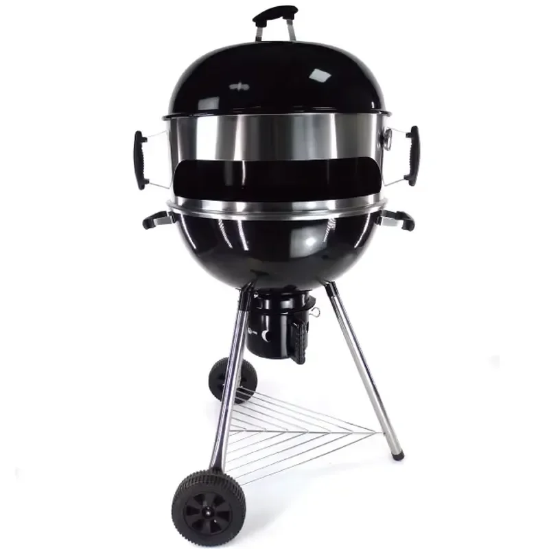 22.5 Inch Outdoor Charcoal Grill 57CM Diameter Premium Steel BBQ Smoker for Garden Camping Patio Cooking Heavy Duty Round