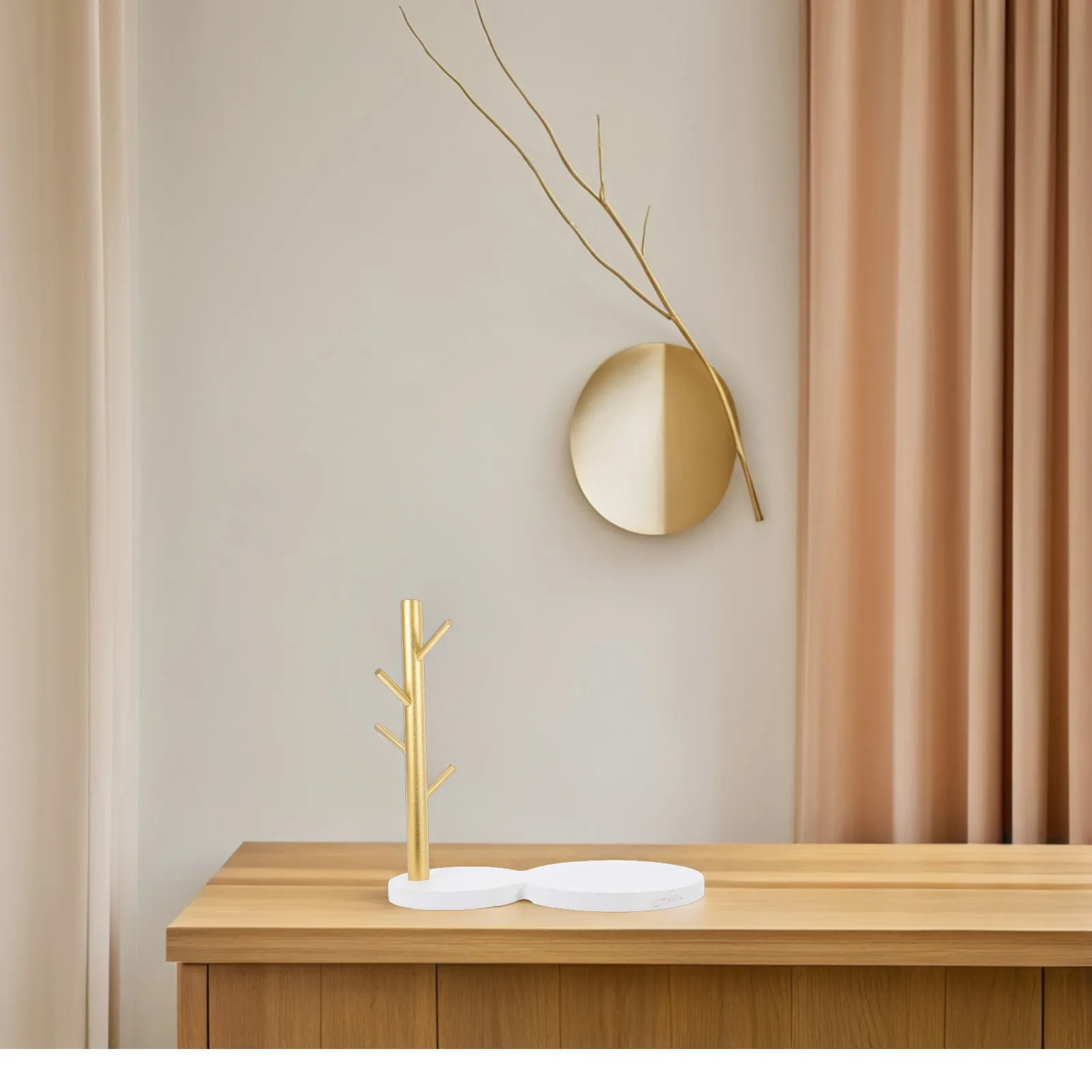 Wooden Tea Cup Storage Rack Minimalist Elegant Cup Display Shelf for Counter Desk Office Coffee Mug Holder Drying Stand