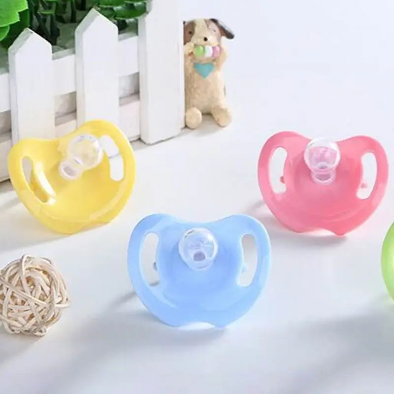 Appease Pacifiers Baby Solid Color Printing Safe Food Grade Silicone Baby Round and Flat Nipples Pacifiers