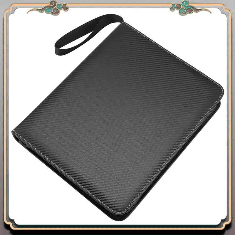 

Durable Trading Card Binder, 9 Pockets Baseball Card Binder Sleeves With Zipper, Card Case For Game/Football/Baseball Card