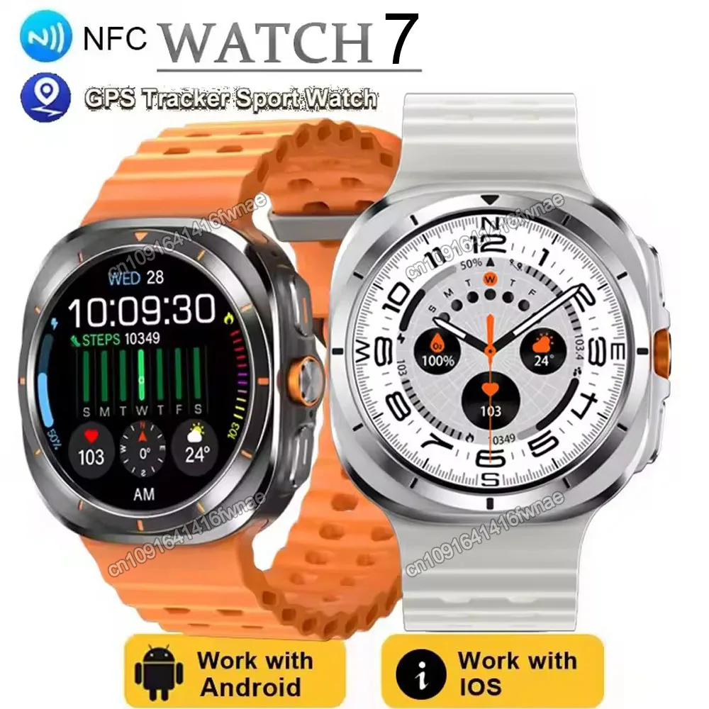 2025 For Samsung Galaxy Watch 7 Ultra GPS NFC Smart Watch Outdoor Sports Man AMOLED BT Calls IP67 Waterproof Galaxy 6 Smartwatch