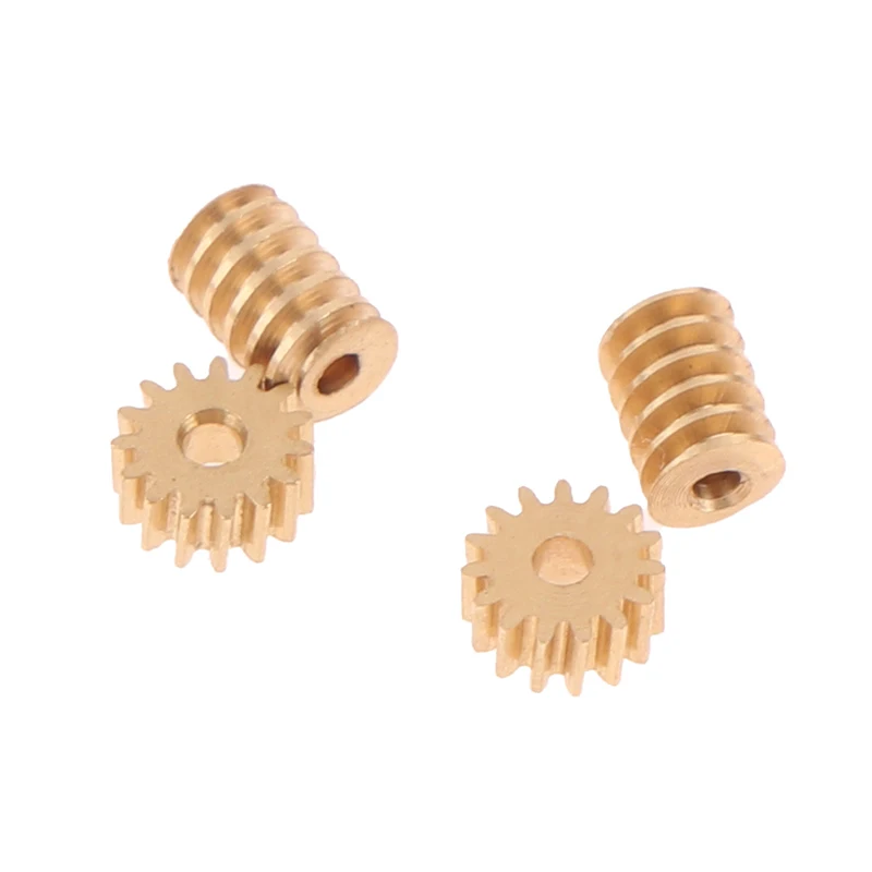 1Set Copper 1:87 Modulus 0.2 15T Micro Brass Turbine Worm Static Change Gear Hole Dia 0.8mm/1mm Reduction Pinion Shaft Connector