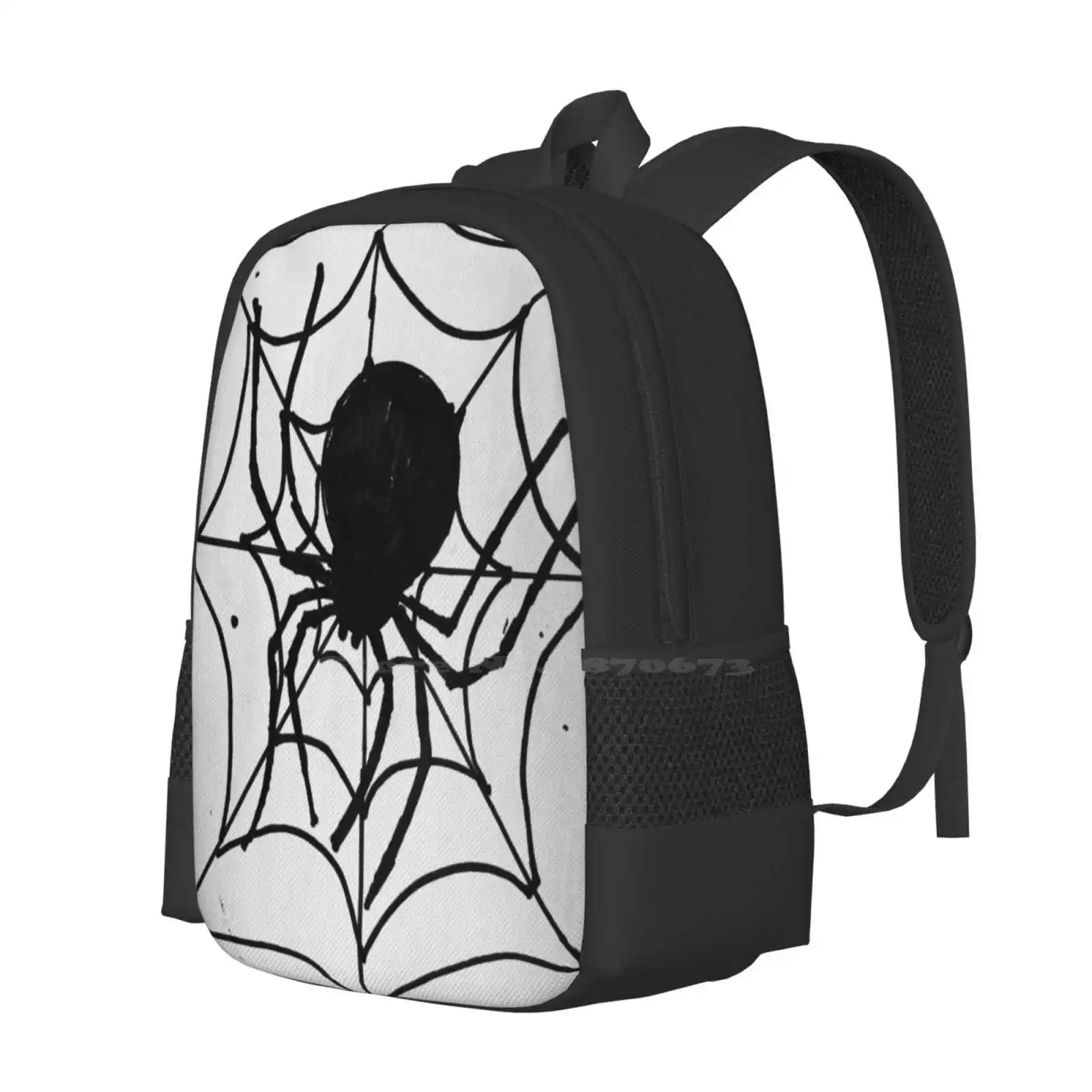 Spooky , Spooky Halloween Spider Pattern Design Laptop Travel School Bags Spooky Spiders Spiderwebs Animals Insects Eerie