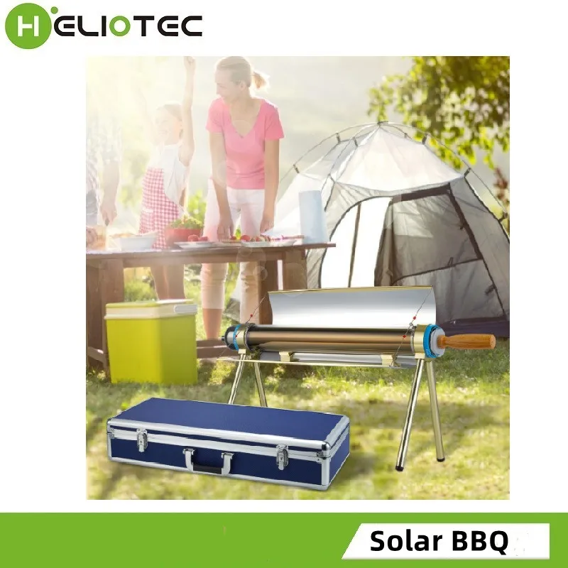 HELIOTEC Solar Cooker Oven BBQ Grill Portable Stove for Outdoor Camping and Traveling Picnics