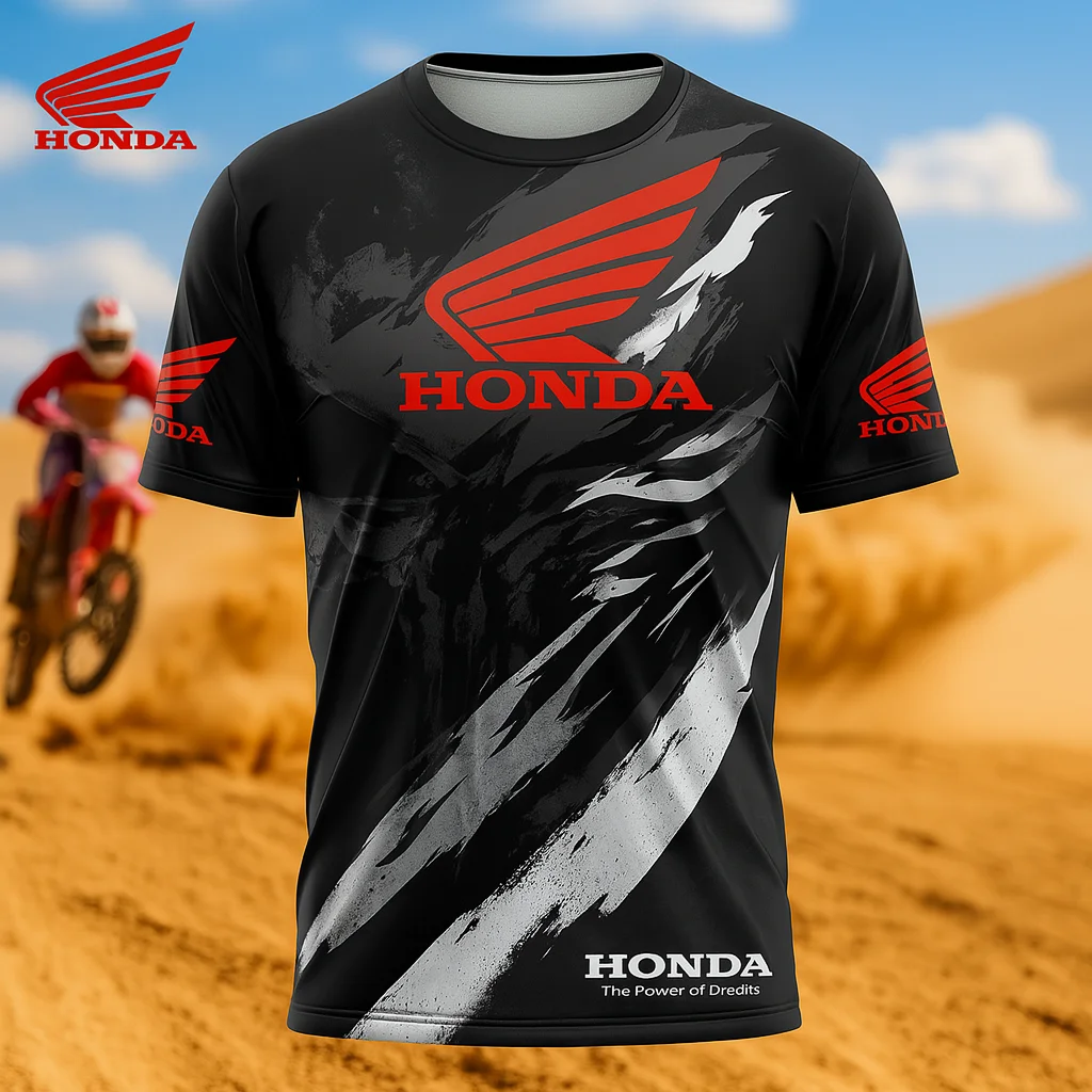 

Classic Honda motorcycle and racing enthusiast T-shirt, stylish casual streetwear, comfortable and breathable short-sleeved top.