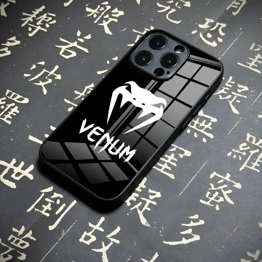 Cobra v-venums caso de telefone para iphone 17 16 15 13 12 14 11 pro max mini x xr xs 8 7 onda puls 6 vidro luxo coque