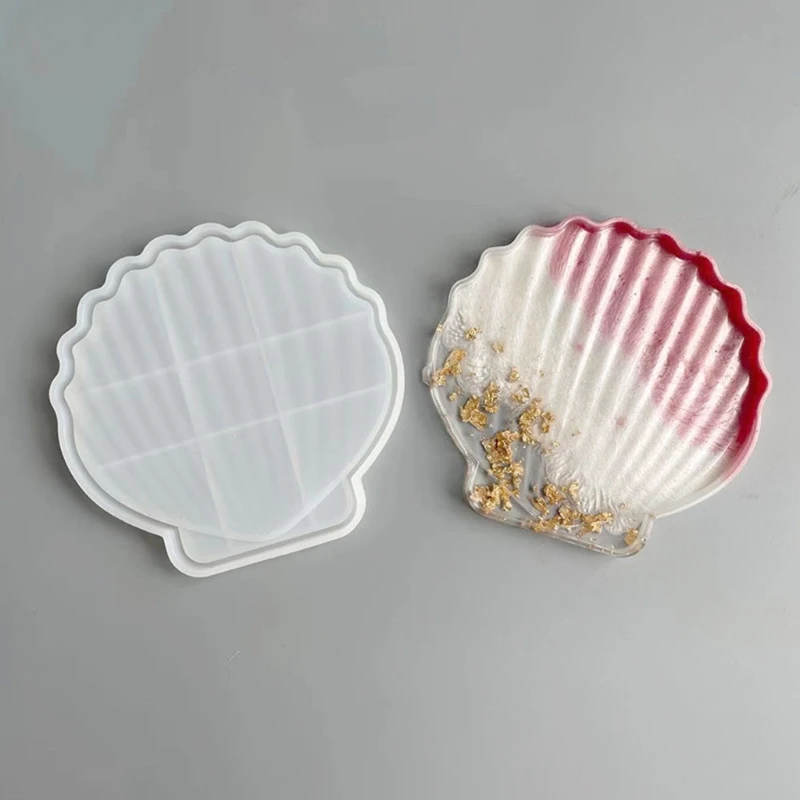 for Shell Conch Tray Silicone Mold Fruit Plate Casting Mold Serving Borad Crystal Epoxy Mold Cup Mat Crystal Mol