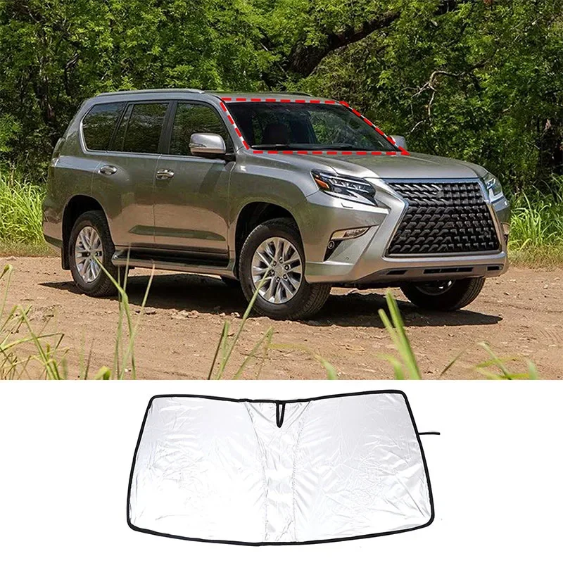 

For Lexus GX460 2010-2022 Aluminum Foil / Silver Tape Car Front Windshield Sunshade Cover Anti-UV Interior Accessories