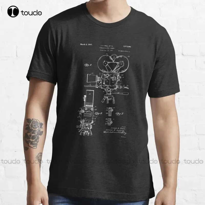 New Moviemaker Film Camera Patent Drawings 1937 T-Shirt Cotton Tee Shirt S-5Xl T Shirt pink shirts for men Unisex