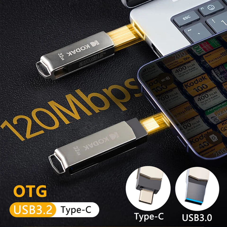 Kodak K273 64GB 128GB USB 3.2 Metal Flash Drive