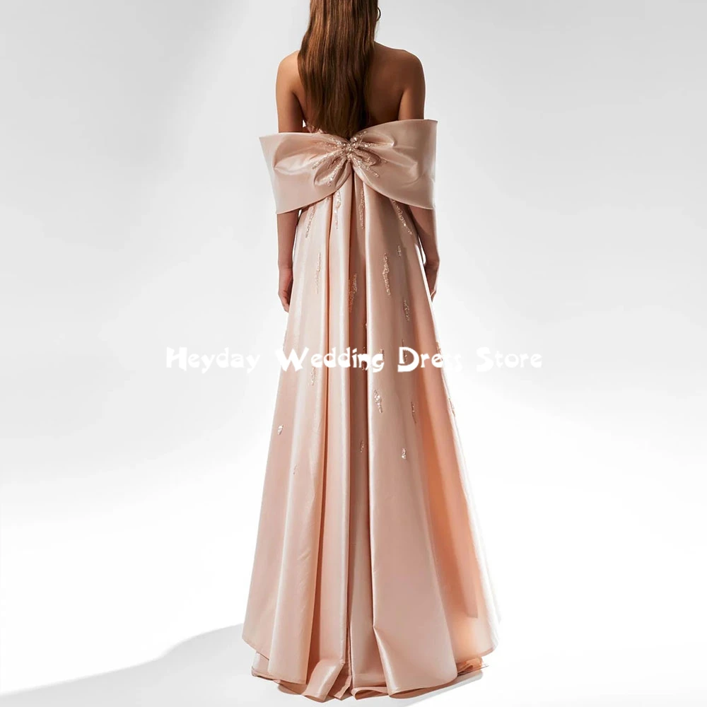 

Heyday Women's Straight Strapless Bow Beaded Simple Evening Dresses With Sleeveless Floor-Length Formal Elegant Dresses 2025