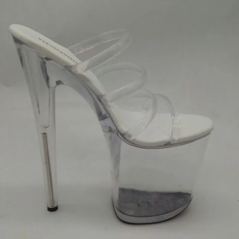 LAIJIANJINXIA-Pantoufles d'été en PVC pour femmes, chaussures à talons hauts de 20cm, pointure 34 à 46, E171