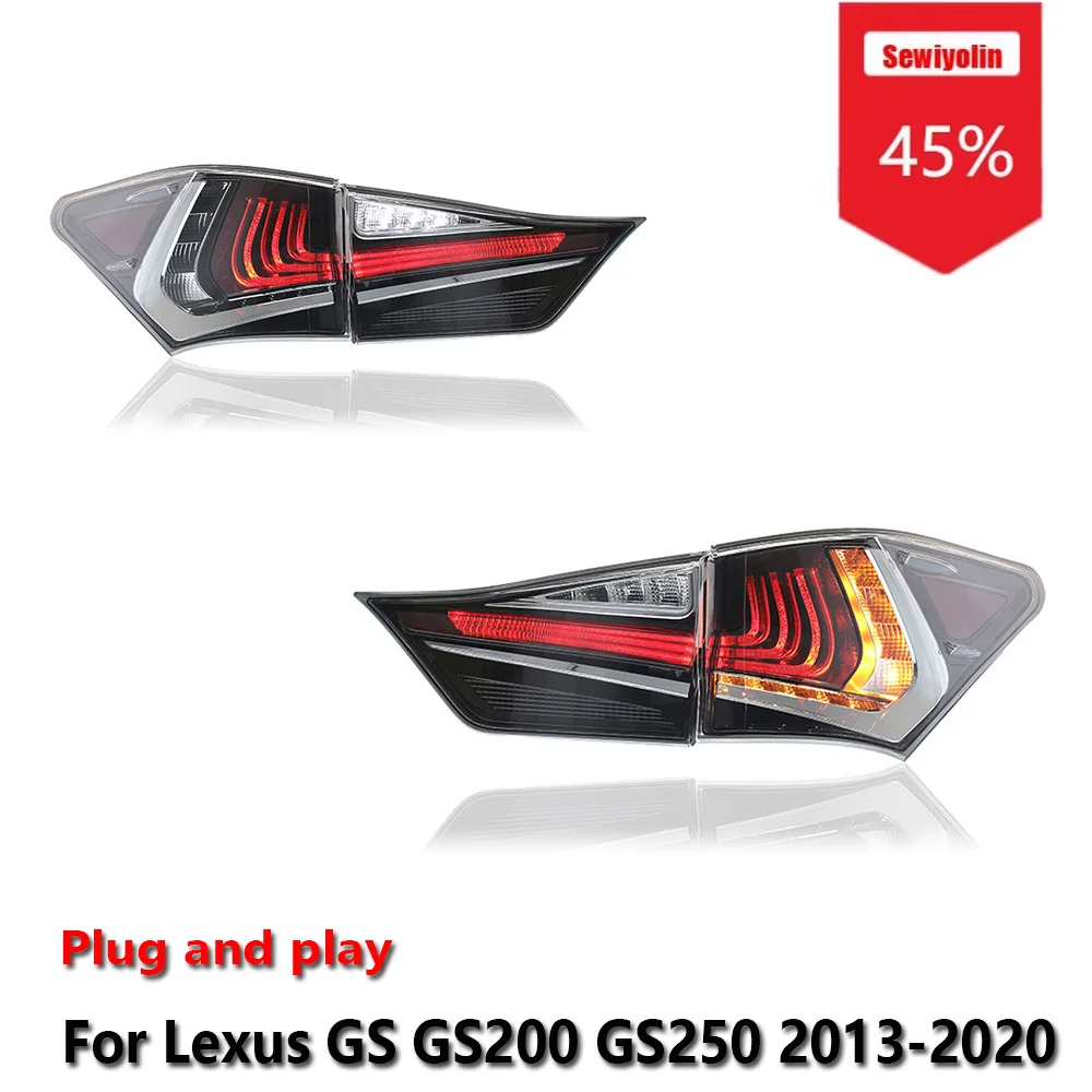 

Sewiyolin Car LED Tail Light Assemblies For Lexus GS GS200 GS250 2013-2020 Auto Fog DRL Brake Turn Signal Lamp Plug and Play