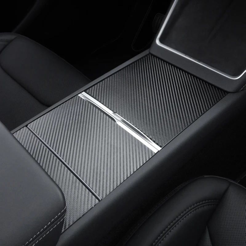 Tesla 2019-모델 Y Juniper 모델 3 하이랜드 알칸타라 센터 콘솔 패널 트림 스티커 자동차 인테리어 액세서리로 제작 썸네일 6