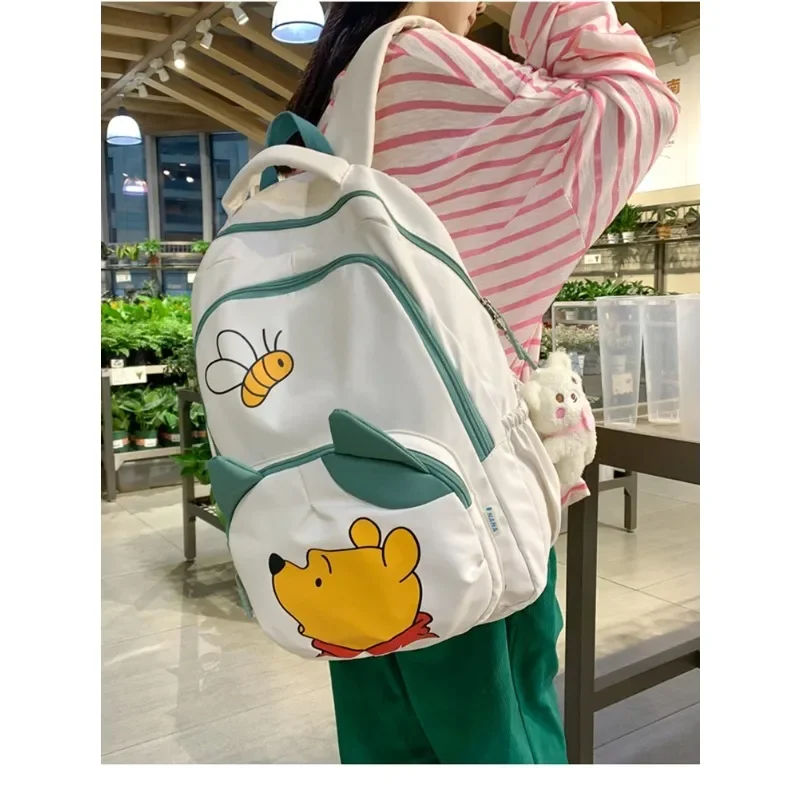 Japanese Ins Middle School Students Winnie The Pooh Schoolbag Kawaii Cartoon Large Capacity Female Cute Leisure Travel Backpack