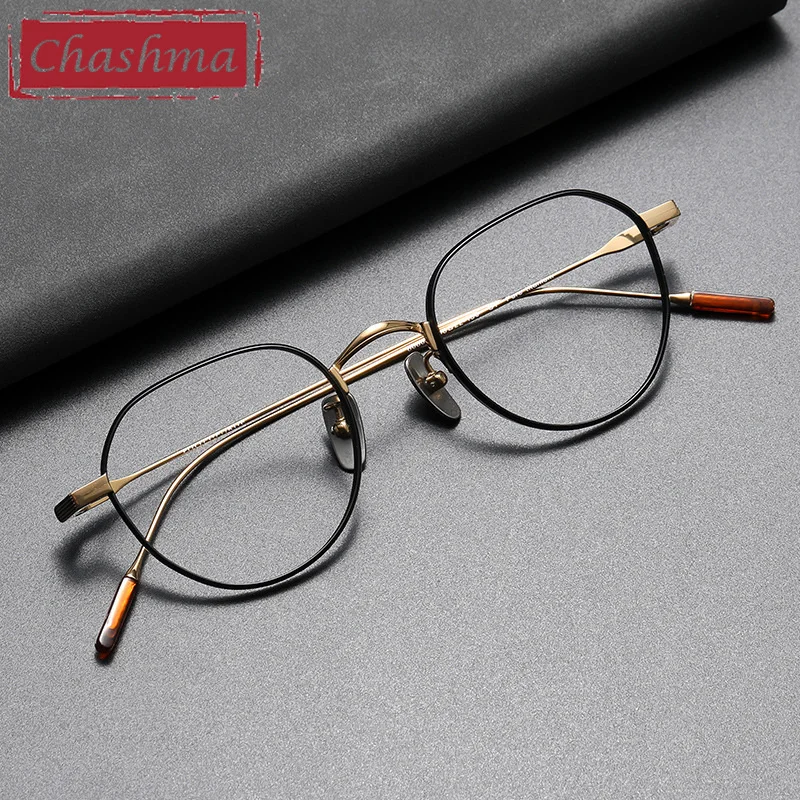 Chashma Female Top Quality Eyeglasses Men Glasses Pure Titanium Ultra Light Retro Frame for Progressive Lenses