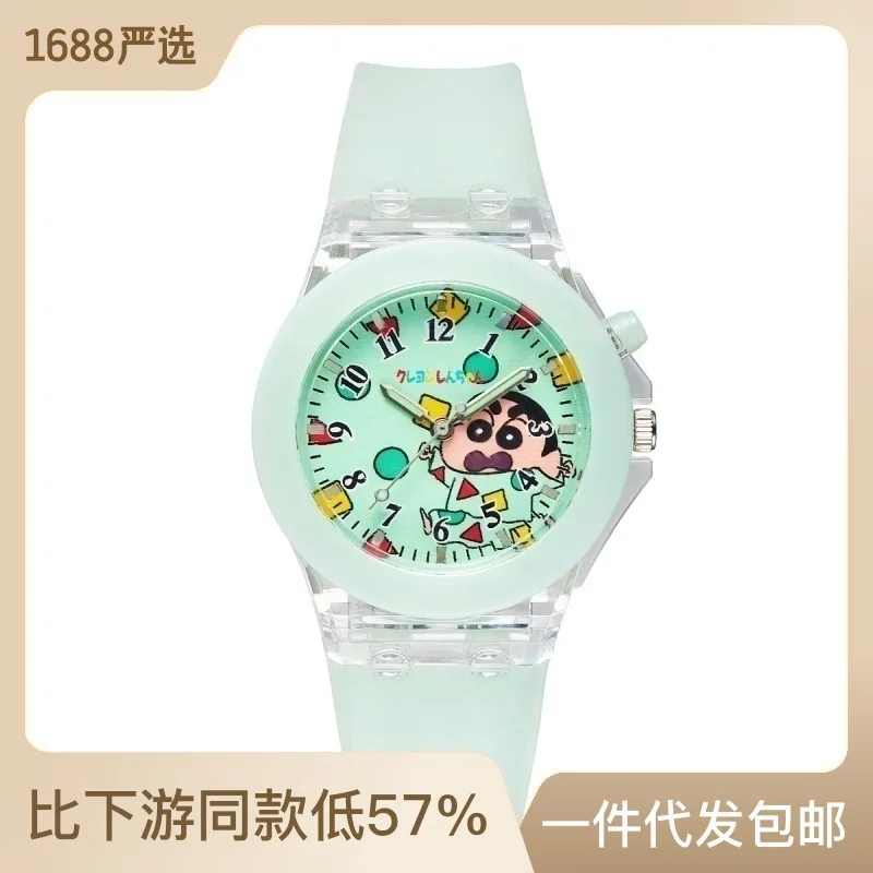 New Crayon Xiaoxin Children's Watch Cartoon Primary and Secondary School Student WatchledLuminous Glow Colorful Watch Hot