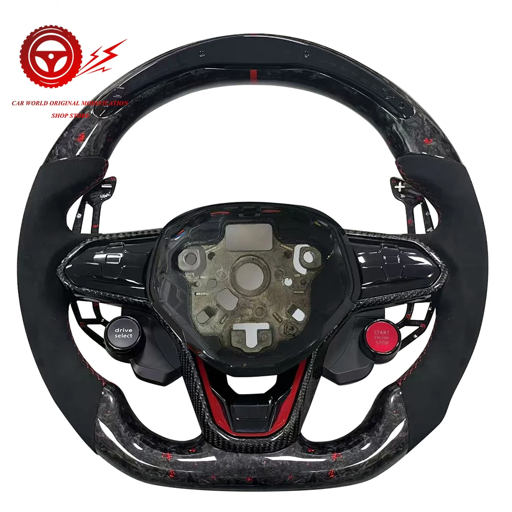 

LED Carbon Fiber Steering Wheel For Golf 8 Steering Wheel Assembly, With Hands-Free Heating Function