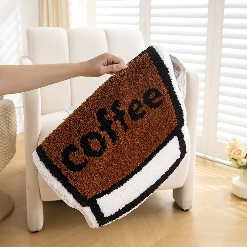 Tufted Coffee Cup Rug Carpet Bathroom Antislip Area Rug Coffee Mat Bedroom Bedside Rug Living Room Decoration Mat