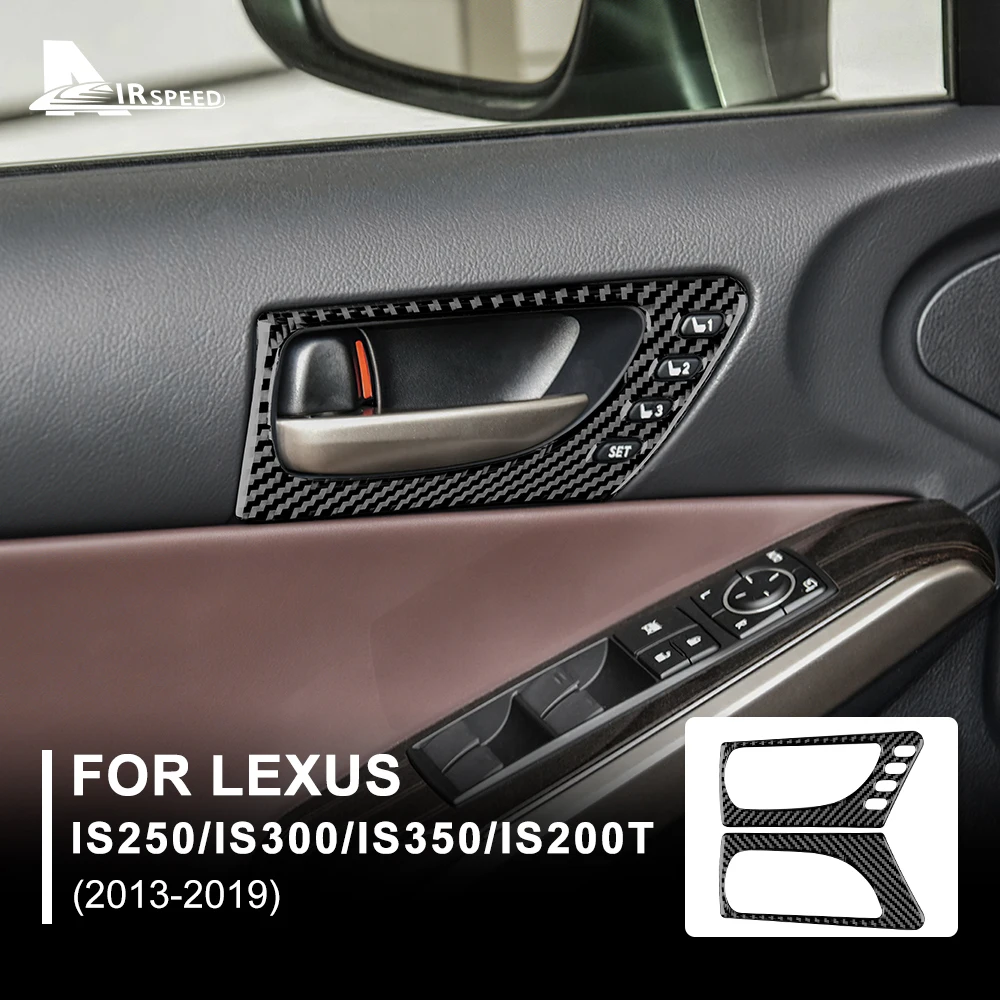 Real Soft Carbon Fiber Sticker For Lexus IS250 300 350 200T 2013 2014 2015 2016 2017 2018 2019 Front Door Handle LHD Sticker