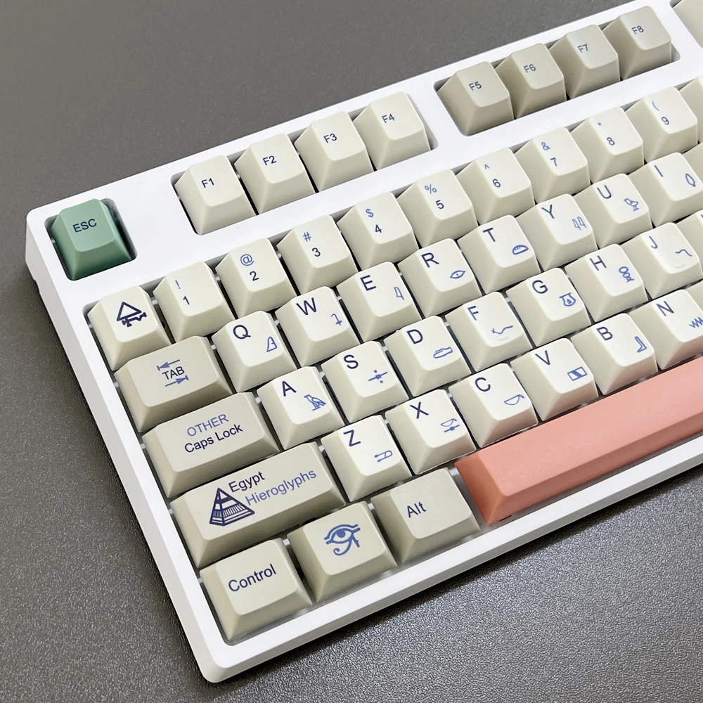 158 Keys Retro Egyptian 9009 Keycaps Cherry Profile Key Caps PBT Dye Sublimation Keycap For Cherry MX Switch Mechanical Keyboard