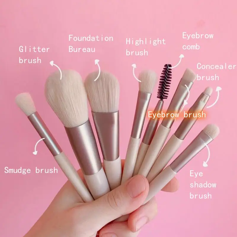 1 ~ 8 pezzi XJINGMakeup Brushes Set Make Up Concealer Blush Cosmetic Powder Brush Eyeshadow Highlighter Foundation Brushes Beauty