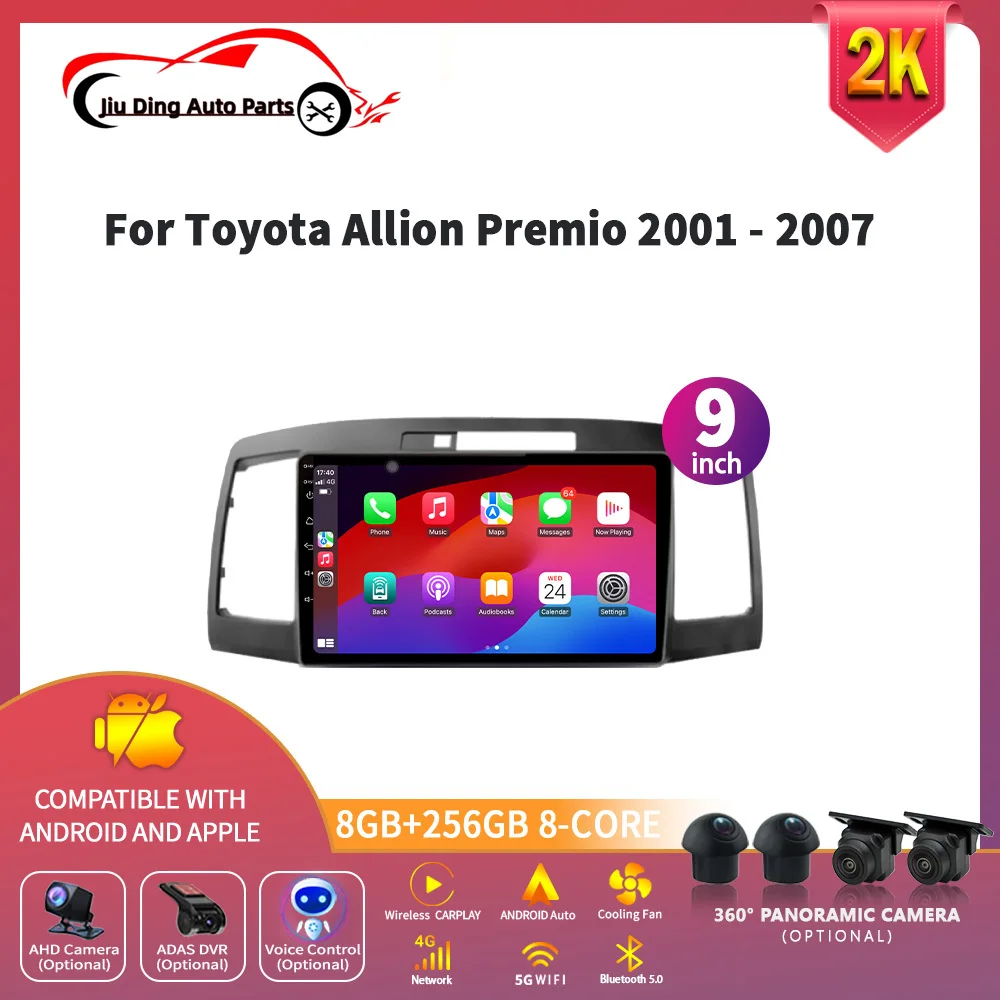 Wireless Carplay For Toyota Allion Premio 2001 - 2007 Universal GPS Android 14 Car Radio Multimedia Video Player Navigation