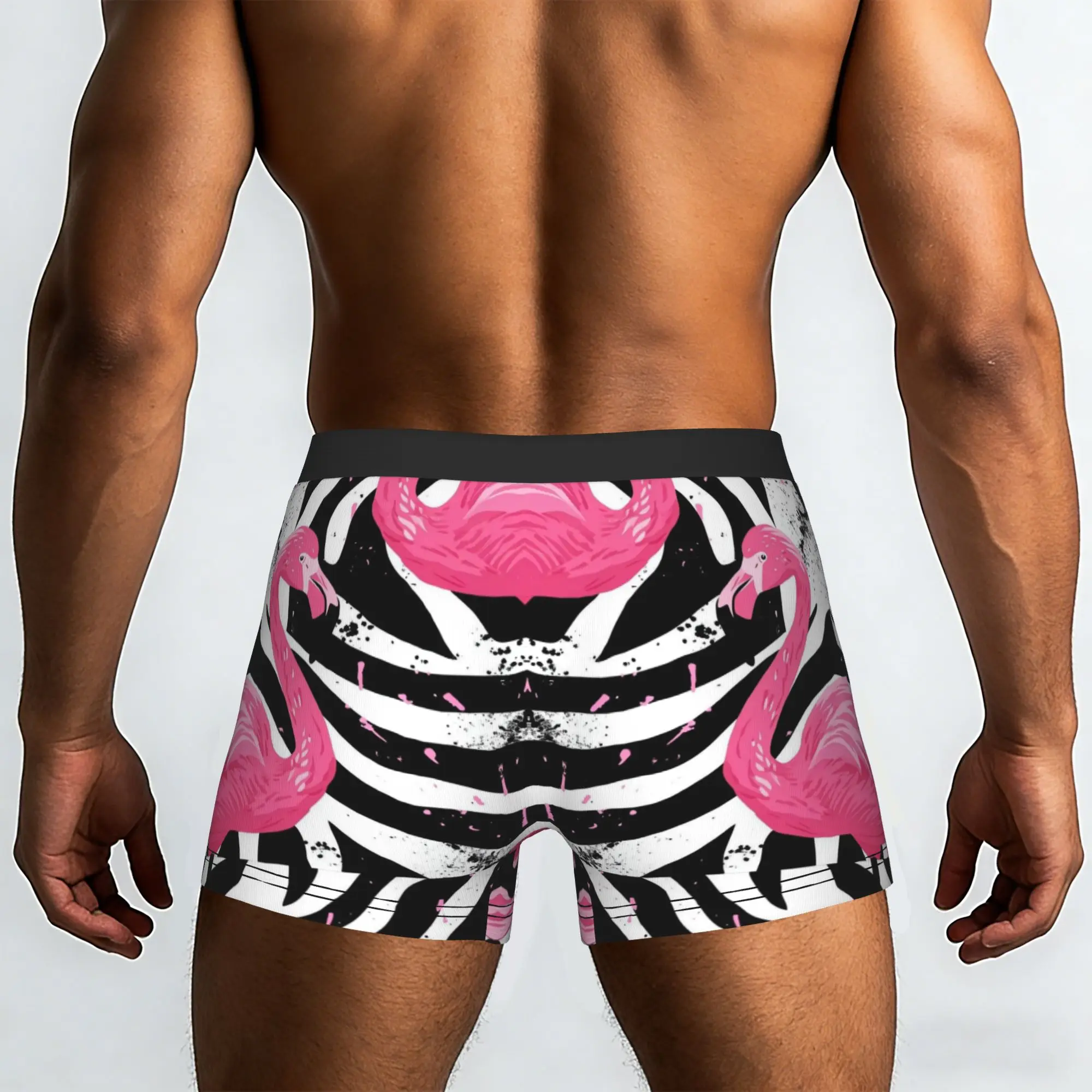 Zebra Flamingo Abstract Pattern  Underpants Breathbale Panties Man Underwear Ventilate Shorts Boxer Briefs