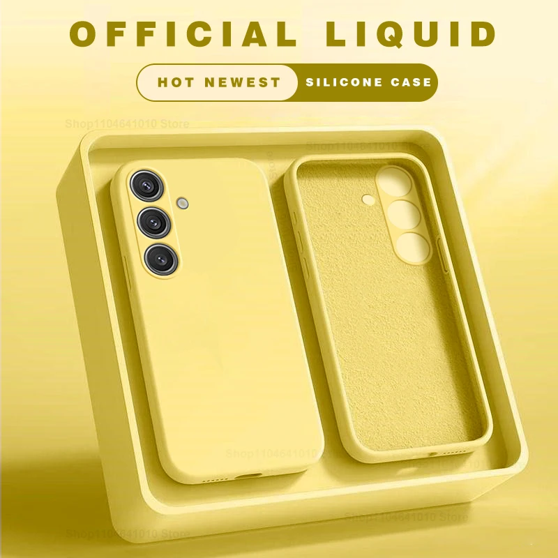 Funda cuadrada de silicona líquida para Samsung Galaxy S26 S25 S24 S23 S22 Ultra Plus S26Ultra, cubierta suave 2