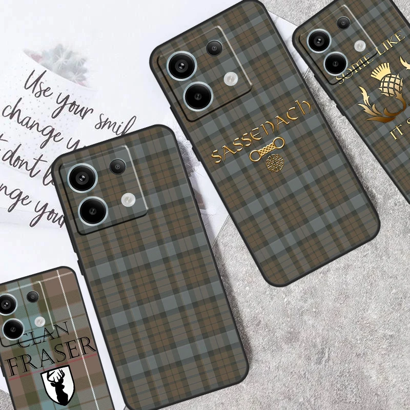 Outlander Tartan Sassenach Case For Xiaomi Redmi Note 13 Pro 11 10 9 12 Pro 9S 10S 11S 12S Redmi 9C 10C 12C 13C Cover